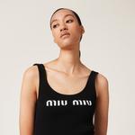 Платье из вискозы Miu Miu, черный - фото 4