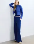 Синие брюки палаццо Stradivarius Soft-touch - фото