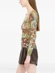 Блузка с цветочным принтом LIU JO, зеленый - фото 4