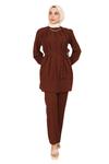 Брючный костюм MODAMIHRAM, каштаново-коричневый - фото 3
