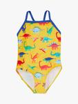 Детский купальник с принтом динозавра Ruby Frugi, Yellow/Multi - фото