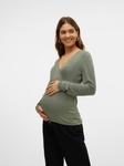 MAMALICIOUS Лонгслив в темно-зеленом цвете - фото 5
