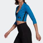 Укороченный топ женский ярко-голубой Adidas - фото 3