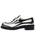 Кроссовки metallic leather loafers 'silver' Prada, серебряный - фото