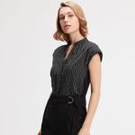 Полосатая рубашка из биматериала Smart And Joy, черный - фото