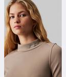 Платье Calvin Klein Jeans облегающее с длинными рукавами, бежевый - фото 4