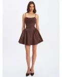 Замшевое мини-платье Raisa с драпировкой Miss Circle, коричневый - фото 2