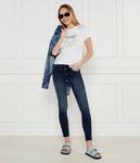 Футболка женская Guess Jeans с блестящей надписью на груди, белый - фото 2