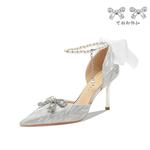 Ainer-cat Ainer cat Slim Heel High Heels 8cm Women's Silver - фото 4