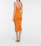 Платье миди Thalia из ребристой ткани Galvan, Ochre - фото 3