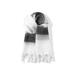 Шарф вязаный унисекс черно-белый, Black White Gradient - фото 8