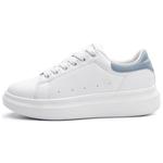 Маленькие белые кроссовки низкие скейтерские женские AGSDON, бело-голубые - фото 5