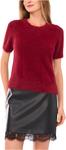 Свитер Vince Camuto Women's Eyelashshort Sleeve Crew Neck, Crimson - фото