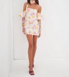 Мини-платье цвета ореха в разноцветном цвете For Love & Lemons, Multi - фото