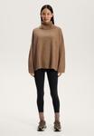 Джемпер OYSHO OVERSIZE SOFT POLO NECK, Brown - фото 2