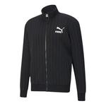 Куртка PUMA Pinstripe Track Top Stripe Fleece Lined Stand Collar Zipper Jacket Black, черный - фото