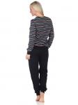 Пижама NORMANN Interlock langarm Streifenoptik, черный - фото 4