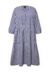 Платье Ulla Popken GINGHAM SEERSUCKER 3/4 SLEEVE, Navy Blue/Dark Blue - фото 5
