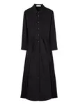 Платье-рубашка из поплина Tory Burch, черный - фото