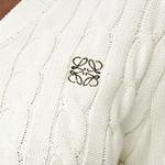 Футболка поло с вышитым логотипом LOEWE, мягкого белого цвета - фото 6