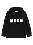 Худи с вышитым логотипом MSGM Kids, черный - фото