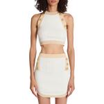 Рибленый укороченный топ BALMAIN, белый - фото 9