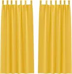 Плотные шторы с кольцами, 2 шт., горчично-желтый, 245 x 140 см vidaXL - фото