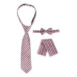 Детская классическая рубашка с длинными рукавами Gioberti + галстук в полоску, галстук-бабочка и носовой платок, цвет Mint B - фото 3