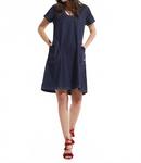 Джинсовое платье с карманами в синем цвете ZAKET & PLOVER - фото