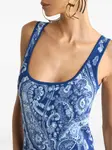 Платье миди с принтом пейсли Etro, синий - фото 4