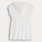 Терри-пончо с капюшоном для девочки Jumping Beans, Modern White - фото 2