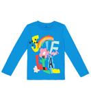 Топ из хлопка с принтом Stella McCartney Kids, синий - фото