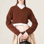 Свитер женский красно-коричневый Miu Miu - фото 4