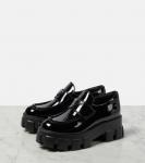 Кожаные монолитные лоферы на платформе Prada, черный - фото 5