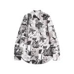 ELLE Рубашка Women's Medium Gray Lapel Moderate - фото 4