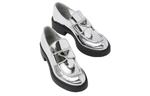 Кроссовки metallic leather loafers 'silver' Prada, серебряный - фото 3