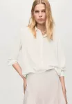 Блузка на пуговицах Mango, Off White - фото