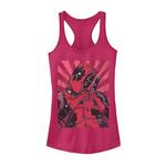 Майка на бретелях с закрытым сердцем и рисунком Marvel Deadpool для юниоров, цвет Raspberry - фото