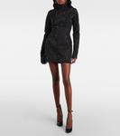 Мини-платье из джерси, украшенное стразами Sportmax, Nero - фото 2