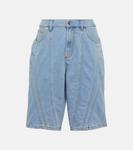 Широкие джинсовые шорты spiral Mugler, синий - фото