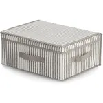 Zeller Present Ящик для хранения «Stripes», флис, бежевый - фото