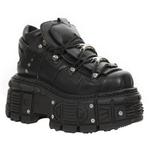 Ботинки New Rock Unisex Metallic Leather Gothic, черные - фото