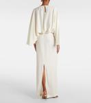 Платье Maddalena из крепа кади с драпировкой Taller Marmo, Latte - фото 3