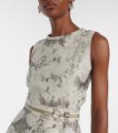 Хлопковое жаккардовое платье миди S Max Mara, Ecru/Grey/Arge - фото 4