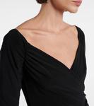 Облегающее мини-платье из джерси с драпировкой Norma Kamali, Black - фото 4