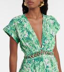 Мини-платье с вырезом и принтом Сесиль Poupette St Barth, Green Jengel - фото 4