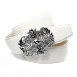 Белый кожаный ремень Anthoni Crown с подкладкой, белый - фото