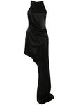 David Koma драпированное платье макси асимметричного кроя, черный - фото