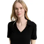 Поло с коротким рукавом Tom Tailor Rib, черный - фото 4