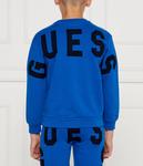 Толстовка детская Guess хлопковая с круглым вырезом, синий - фото 4